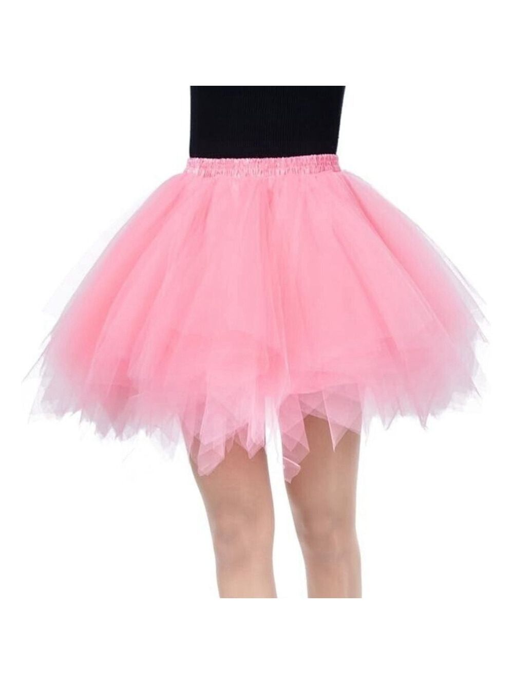 Bettli Girls's Short Vintage Short Tulle Petticoat Skirts Tutu in Pink One Size